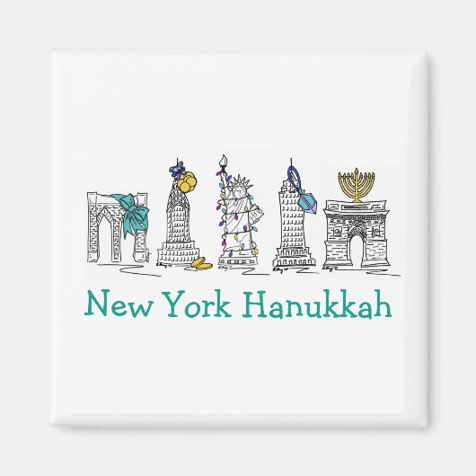 New York Hanukkah NYC Chanukah Juwish Holidays Magnet (Vorne)