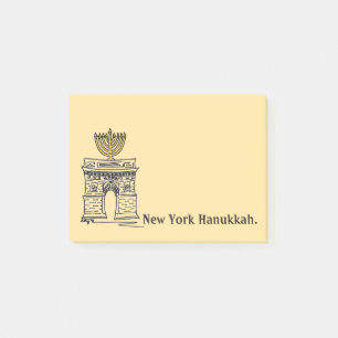 New York Hanukkah NYC Menorah Juwish Holiday Post-it Klebezettel