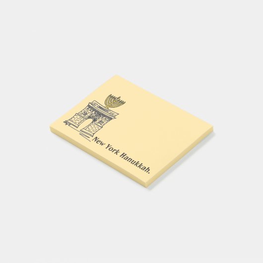 New York Hanukkah NYC Menorah Juwish Holiday Post-it Klebezettel (angewinkelt)