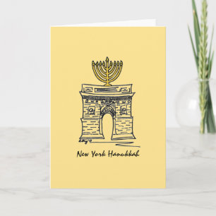New York Hanukkah Washington Square Menorah Candle Feiertagskarte
