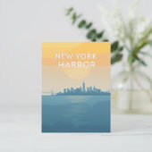 New York Harbor Sunset Postkarte (Stehend Vorderseite)