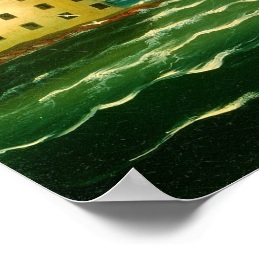 New York Harbour - Thomas Chambers Fine Art Poster (Ecke)