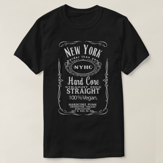 New York HARD CORE NYHC Straight Edge VEGAN 702 T-Shirt (Design vorne)