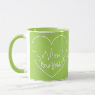 New York Heart individuelle Name & color Tasse