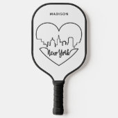 New York Heart individuelle Name Pickleball Schläger (Rückseite)