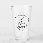New York Heart individuelle Name Pint Glas (Vorderseite)