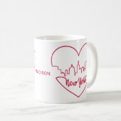 New York Heart individuelle Name Tasse (VorderseiteRechts)