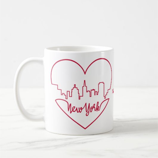 New York Heart individuelle Name Tasse (Links)