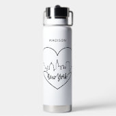 New York Heart individuelle Name Trinkflasche (Hinten)