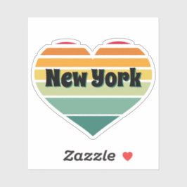 New York Heart Retro Style Aufkleber