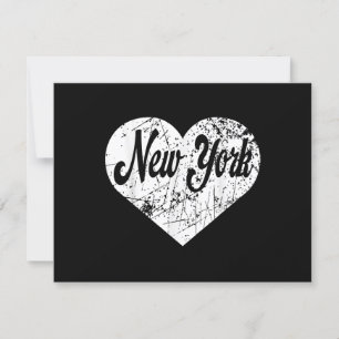 New York Heart RSVP Karte