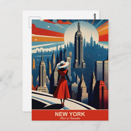 New York: Herz der Innovation Postkarte (Vorne/Hinten)