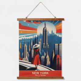 New York: Herz der Innovation Wandteppich Mit Holzrahmen