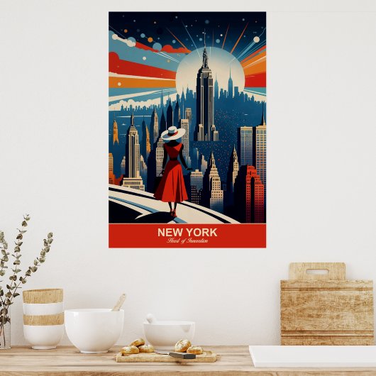New York: Herz von Innovation Travel Poster (Küche)