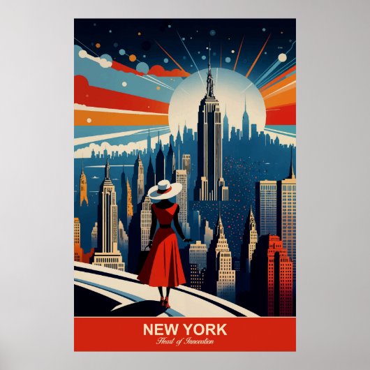 New York: Herz von Innovation Travel Poster (Vorne)