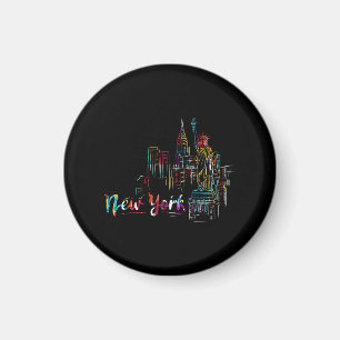 New York Himmel Herzschlag Statue der Freiheit I L Magnet