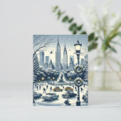 New York Holiday Elegance - Anpassbare Weihnachten Einladung (Stehend Vorderseite)