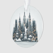 New York Holiday Elegance - Anpassbare Weihnachten Ornament (Vorderseite)