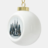 New York Holiday Elegance - Customizable Christmas Keramik Kugel-Ornament (Rechts)