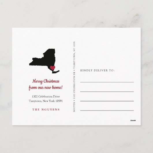 New York Holiday Moving Ankündigung Postkarte (Rückseite)