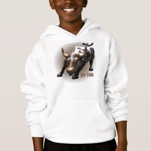 New York Hoodie Bull Statue Souvenir Shirt (Vorderseite)