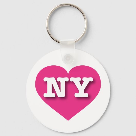 New York Hot Pink Heart - I Liebe NY Schlüsselanhänger (Vorderseite)