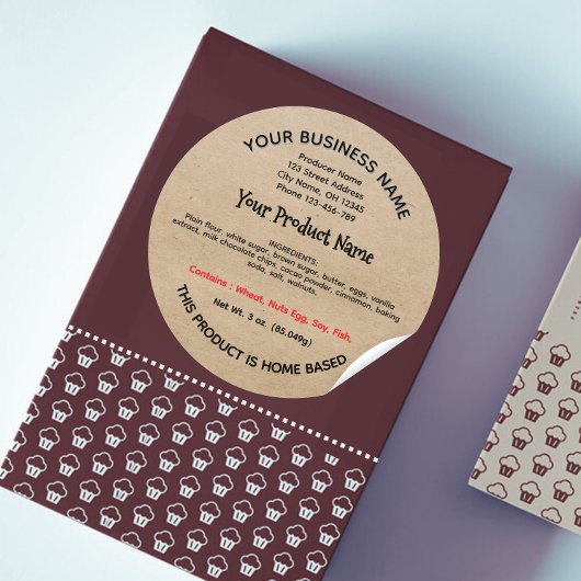 New York Hütte Food Law Label Zuhause Bäckerei Runder Aufkleber