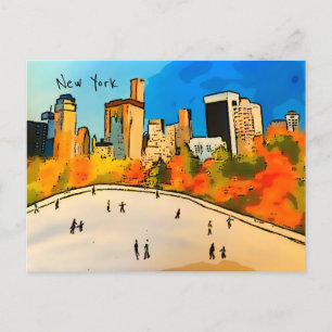 New York Ice Frische Pasta machen Postkarte