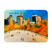 New York Ice rink Central Park Magnet (Horizontal)