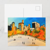 New York Ice rink Central Park Postkarte (Vorne/Hinten)