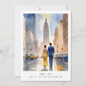 New York Iconic Building Cute Cityscape Wedding Save The Date (Vorderseite)