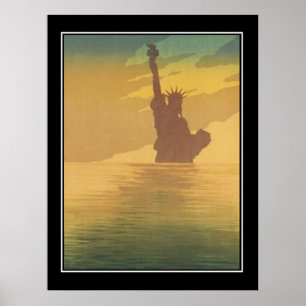 New York im Nebel Vintage Poster