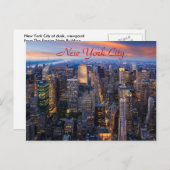 New York in der Nacht Postkarte (Vorne/Hinten)