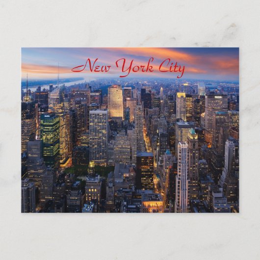 New York in der Nacht Postkarte (Vorderseite)
