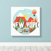 New York in Design Leinwanddruck (Insitu (Holzboden))
