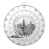 New York in einer Glaskugel Dartscheibe (vorne)