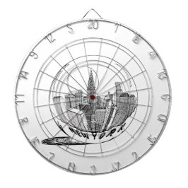 New York in einer Glaskugel Dartscheibe