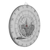 New York in einer Glaskugel Dartscheibe (Vorderseite Links)