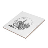 New York in einer Glaskugel Fliese (Seite)