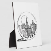 New York in einer Glaskugel Fotoplatte (Seite)