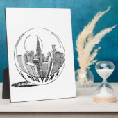 New York in einer Glaskugel Fotoplatte (Seite)