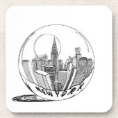 New York in einer Glaskugel Getränkeuntersetzer (Vorderseite)