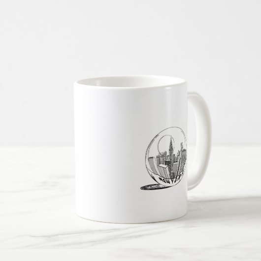 New York in einer Glaskugel Kaffeetasse (VorderseiteRechts)