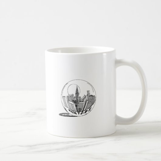 New York in einer Glaskugel Kaffeetasse (Rechts)