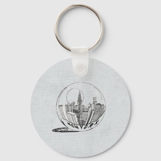 New York in einer Glaskugel Schlüsselanhänger (Vorderseite)