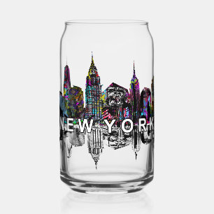 New York in Graffiti mit Monogramm Dosenglas