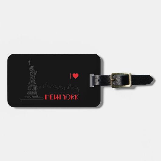 New York, in Liebe, Freiheitsstatue Cool Gepäckanhänger (Vorderseite horizontal)