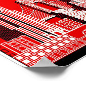 New York in Red, Vintage Travel Poster (Ecke)