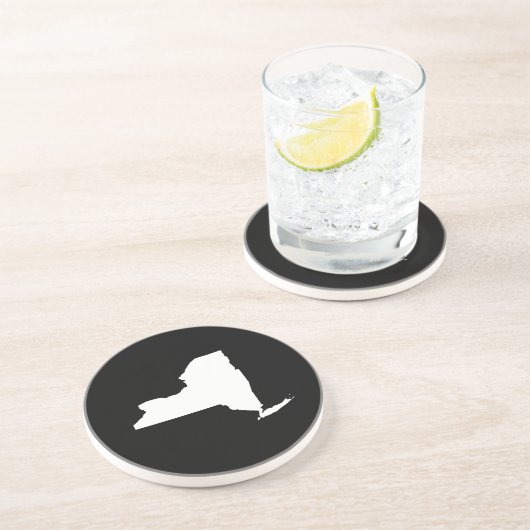 New York in Weiß und Schwarz Getränkeuntersetzer (Seite)