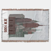 New York in Wolken - Dunkelrot und grün Decke (Vorderseite)